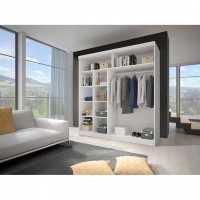 Dulap Haine - Radu Alb-Stejar - Dressing Sifonier - Latime 200 cm