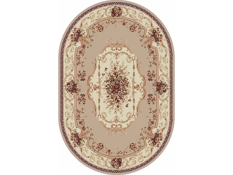 Covor Oval - Lotus Floral - Culoare Bej - 507/100