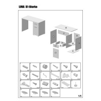 Birou Copii - HM Lima B1 Stejar-Alb Birou Copii - HM Lima B1 Stejar-Alb
