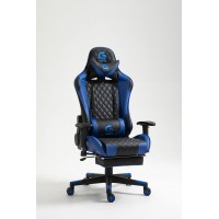 Scaun Gaming SIG 5020 - Functie Sezlong si Suport Picioare - Culoare Negru-Albastru Scaun Gaming SIG 5020 - Functie Sezlong si Suport Picioare - Culoare Negru-Albastru