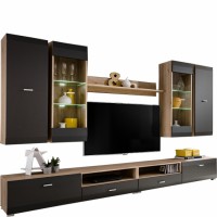 Biblioteca Clif - Culoare Grafit Stejar - Mobila Living-Sufragerie