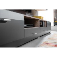 Biblioteca Clif - Culoare Grafit Stejar - Mobila Living-Sufragerie