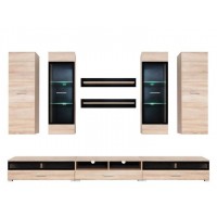 Biblioteca Vusher 1 - Culoare Stejar-Negru - Mobila Living-Sufragerie