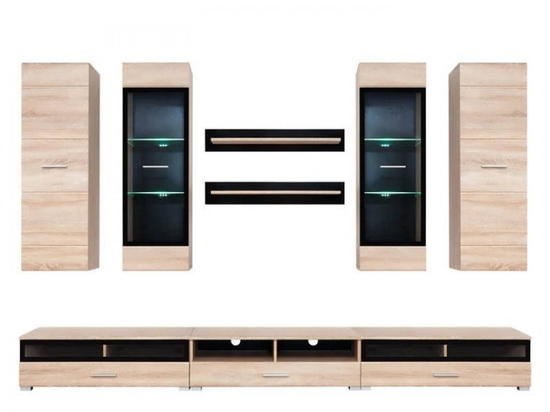 Biblioteca Vusher 1 - Culoare Stejar-Negru - Mobila Living-Sufragerie