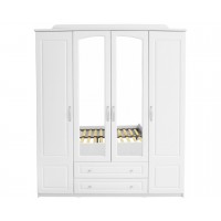 Dulap Haine cu Oglinda - Sara Alb - Dressing Sifonier - Latime 180 cm