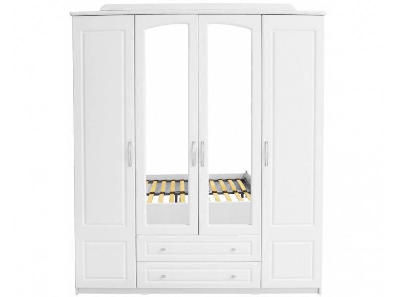 Dulap Haine cu Oglinda - Sara Alb - Dressing Sifonier - Latime 180 cm