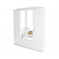 Dulap Haine cu Oglinda - Sara Alb - Dressing Sifonier - Latime 180 cm