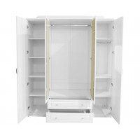 Dulap Haine cu Oglinda - Sara Alb - Dressing Sifonier - Latime 180 cm