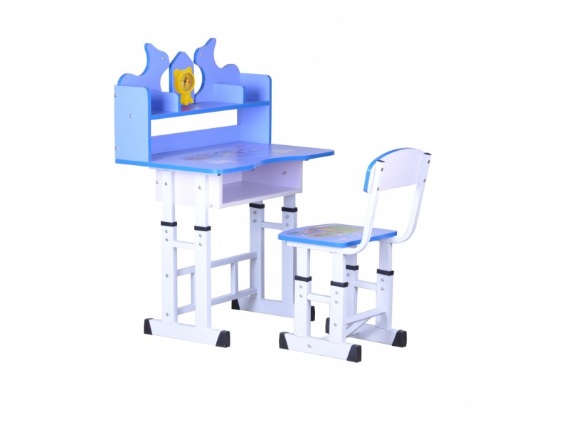 Set Birou Copii Albastru - Ajustabil pe Inaltime