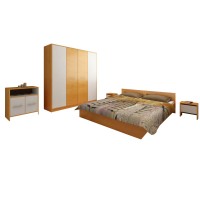 Set Mobila Dormitor Mirela - Culoare Stejar-Alb - Pat 160x190 cm + Sifonier + Comoda + Noptiere Set Mobila Dormitor Mirela - Culoare Stejar-Alb - Pat 160x190 cm + Sifonier + Comoda + Noptiere