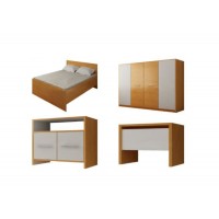 Set Mobila Dormitor Mirela - Culoare Stejar-Alb - Pat 160x190 cm + Sifonier + Comoda + Noptiere Set Mobila Dormitor Mirela - Culoare Stejar-Alb - Pat 160x190 cm + Sifonier + Comoda + Noptiere